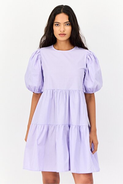 Koton Ole X Women Solid Mini Dress, Purple
