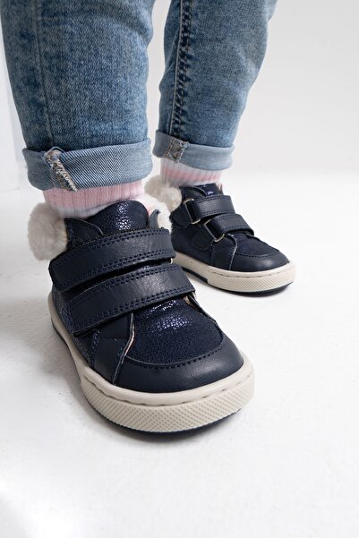 mnpc Kız Çocuk Lacivert Hakiki Deri Suya Dayanıklı Anatomik İlk Adım Bot