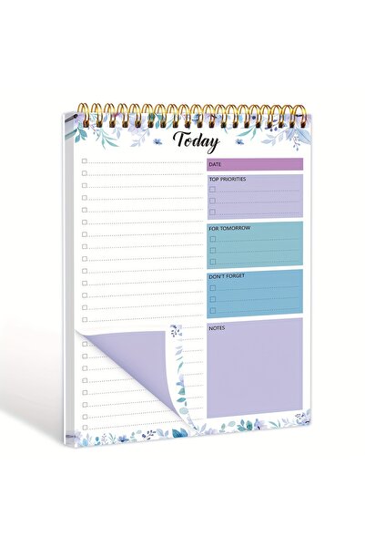 Choice3 مفكرة يومية غير مؤرخة باللون البنفسجي، ٥٢ ورقة، لقوائم المهام، مع جدو...