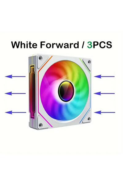 Choice11 A-RGB WHITE White Forward 3pcs PRISM IV PRO Case Cooling Fan 120mm 5...