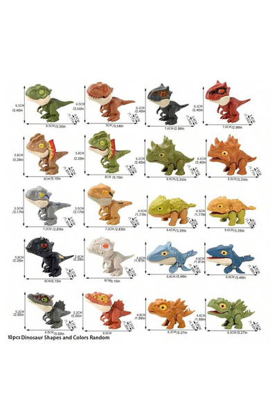 Choice4 مجموعة ديناصورات أصابع لطيفة عشوائية مكونة من 10 قطع (5/6/8 قطع) - طر...