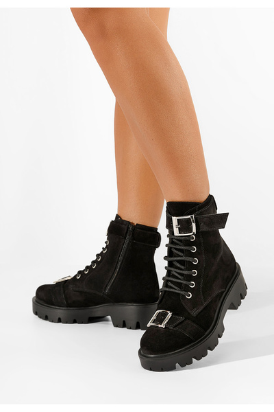 B T Shoes Αρβυλάκια δερματινα μαύρα Antonina V2