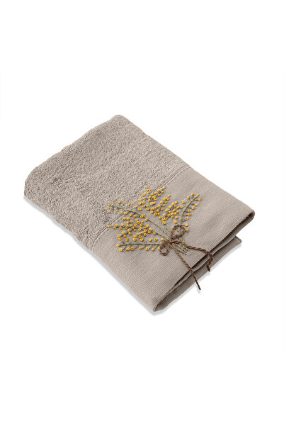 Altınbaşak Laurel Bamboo Embroidered Hand Towel 50 X 90 Beige