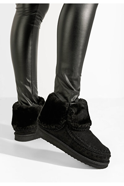 B T Shoes Γυναικείες mocc μποτες Georgette V2 Μαύρα