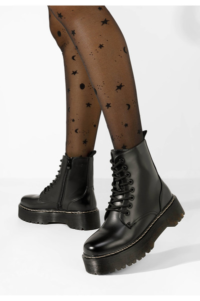 B T Shoes Αρβυλάκια γυναικεία Martensa μαύρα
