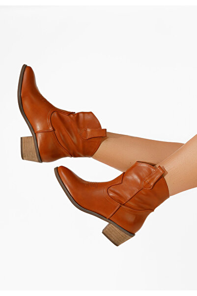 B T Shoes Γυναικεία Μποτάκια Cowboy Vernazza V2 ταμπά