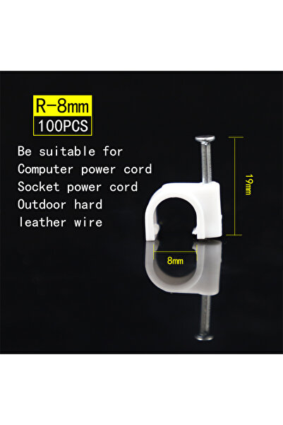 Choice4 R-8mm-100pcs 100pcs Cable Clips 4/6/8/10/12/14/16/20mm Cable Wire Cli...