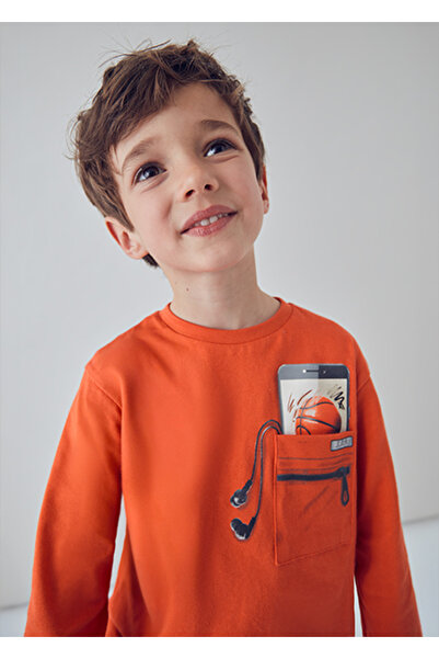 MAYORAL Boy's 4-9 Years Old Patterned Long Sleeve T-Shirt Red