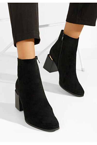 B T Shoes Μποτάκια με χοντρό τακούνι Isora V3 Μαύρα