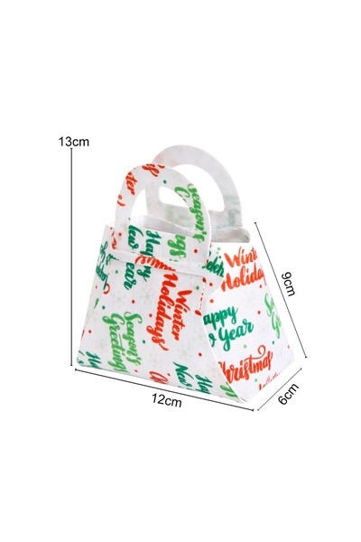 Flippy Children's Bag Foldable Christmas Gifts Non-Woven Canvas Christmas Messages 13x12x6cm, White