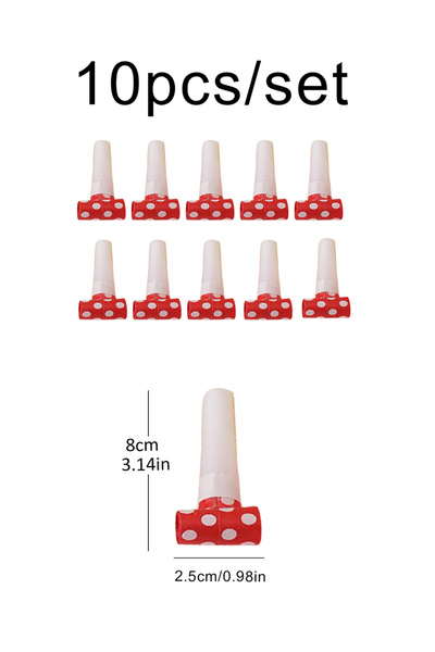 Choice Red 10PCS Birthday blowing drag and whistling party atmosphere props