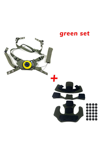 Choice6 نظام تعليق خوذة تكتيكي أخضر اللون، حبل تعليق، حزام ذقن لفريق ويندي فا...