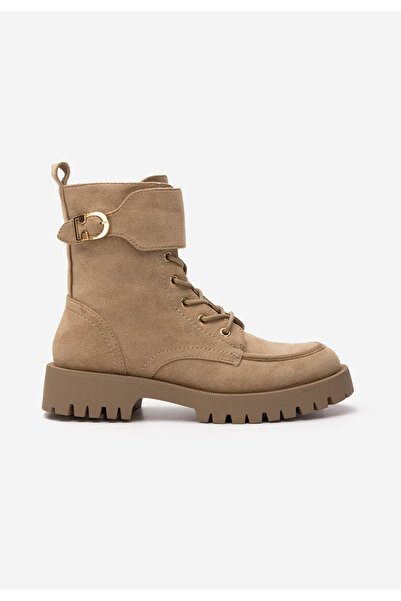 B T Shoes Khaki šněrovací kotníkové boty Mireva