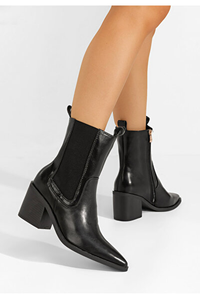 B T Shoes Γυναικεία Μποτάκια Cowboy Syreeta Μαύρα