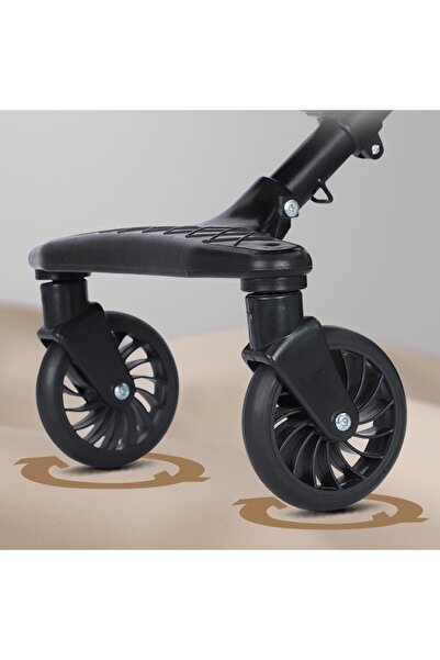 Flippy 3in1 Sport Stroller, 6-36 Months, Reversible, 360 Wheels, 32x63x95cm, Brown Checkered