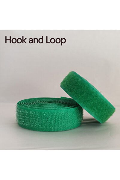 Choice9 شريط لاصق فيلكرو أخضر بعرض 20 مم وطول مترين (زوج) - شريط لاصق بدون غر...