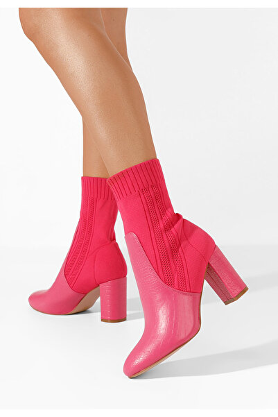 B T Shoes Fuchsiové kotníkové boty na podpatku Armeta