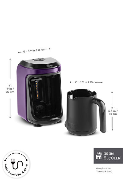 Karaca Grape Purple Memory Cubes Turkish Coffee Machine with Milk