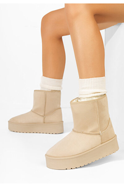 B T Shoes Béžové dámské válenky Chrisia