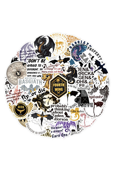 Choice3 A-50PCS 60/120PCS Fourth Wing Graffiti Stickers Graffiti Stickers for...