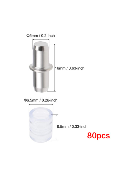 Choice NA 80pcs 20/40/80 pcs Shelf Bracket Pegs with Sleeves 5x16mm(0.2X0.63i...