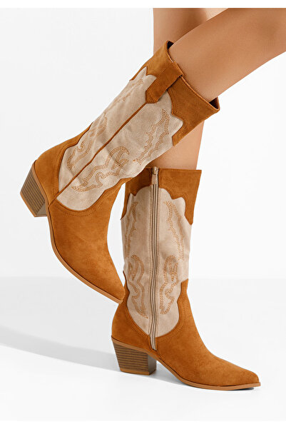 B T Shoes Camelové kovbojské čižmy Kania