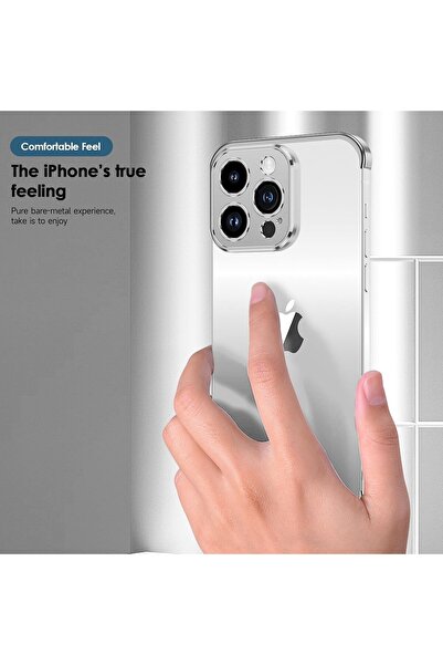 Flippy Husa Metalica Edgeless Compatibila iPhone 16 Pro, Flippy, Aluminiu, Antisoc, Argintiu Titan