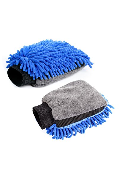 Choice1 Blue Gray Car Wash Glove Coral Mitt Soft Anti-scratch for Car Wash Mu...