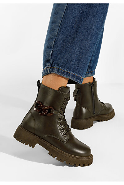 B T Shoes Zelené kotníkové boty Bettanie