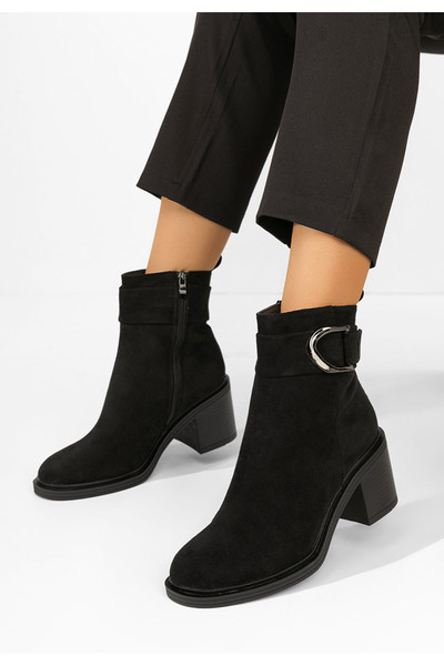 B T Shoes Μποτάκια γυναικεια με τακούνι Driana V4 Μαύρα
