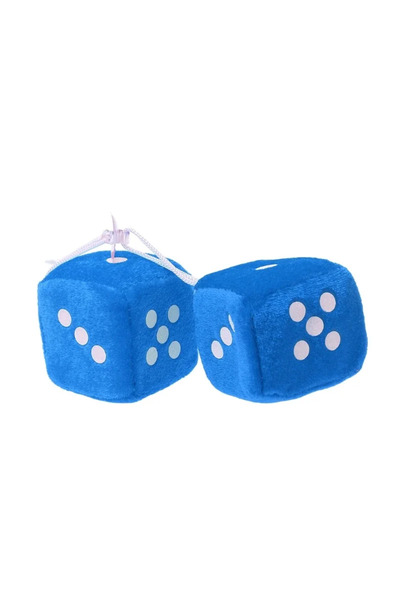 Choice3 DUTRIEUX Blue 2pcs 2PCS Auto sSoft Fuzzy Dice Dots Rear View Mirror H...