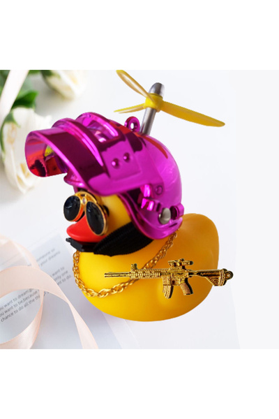 Choice4 Yellow Duck 1 Motor Accessories Yellow Duck with Helmet for Bike With...