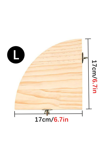 Choice1 17cm Fan-shaped Parrot Wooden Stand Rack Bird Cage Accessories Perch for Small Animal Chinchilla Squ