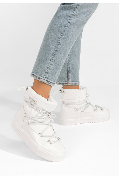 B T Shoes Γυναικείες Μπότες Χιονιού Andaraia λευκά