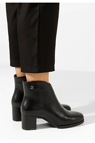 B T Shoes Μποτάκια γυναικεια με τακούνι Paulene Μαύρα