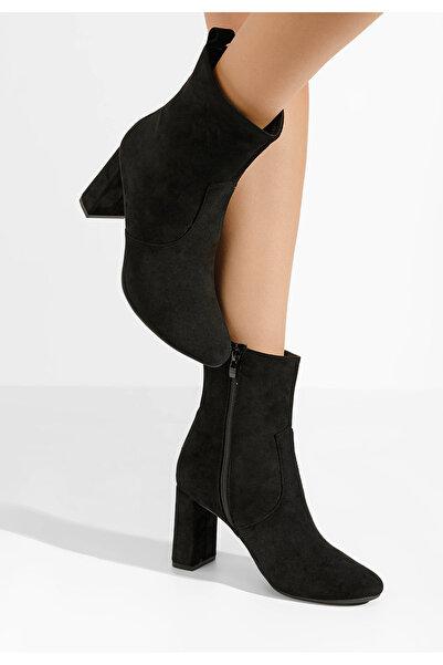 B T Shoes Botine cu toc gros Izarra negre