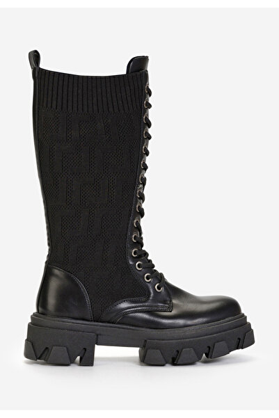 B T Shoes Černé šněrovací kozačky Dorine V2