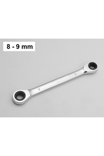 Choice5 مفتاح ربط سقاطة حلقي مزدوج الرأس قطعة واحدة 8-9 مم، طقم مفاتيح ربط سق...