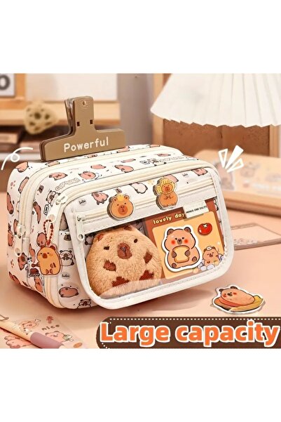 SANRIO CAPYBARA DESENLİ KALEM KUTU KAPİBARA KALEMLİK SETİ