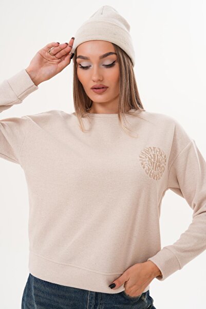 ŞİMAL Kadın Nakış Detaylı Selanik Örme Sweatshirt 255224 -