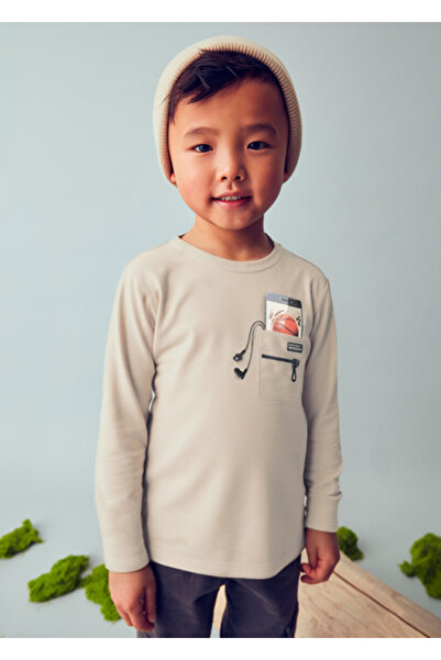 MAYORAL Μακρυμάνικο μπλουζάκι για αγόρια καφέ 4078