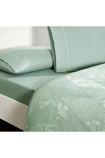 Taç Flava Jacquard Bedspread Set Green Double