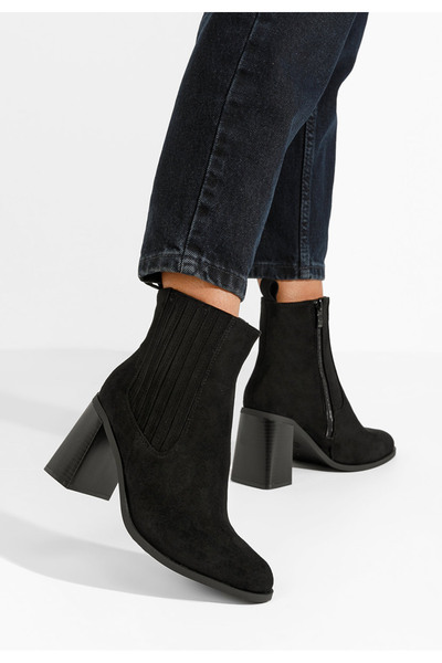 B T Shoes Μποτάκια με χοντρό τακούνι Elowyn Μαύρα