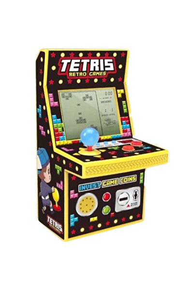 Toybox آلة لعبة تتريس محمولة بشاشة كبيرة، كلاسيكية قديمة، حنين إلى الماضي، محمولة للأطفال، تعليمية