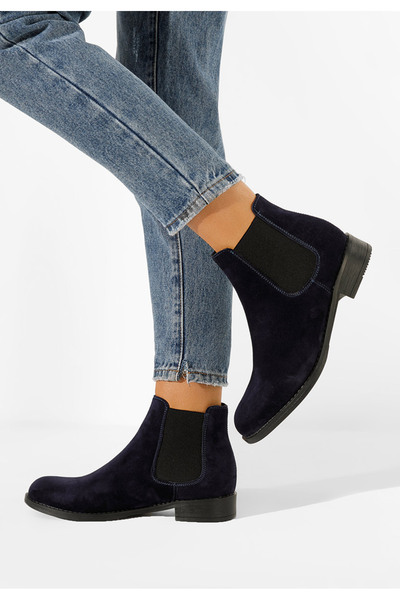 B T Shoes Ghete dama piele navy Campina V2