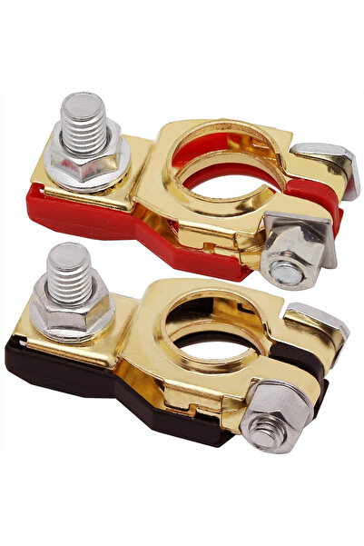 Choice1 مشبك كابل طرفي لبطارية السيارة من النحاس، قطعتان، موصل سريع الفك