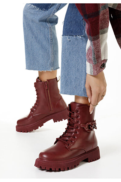 B T Shoes Bordové kotníkové boty Bettanie