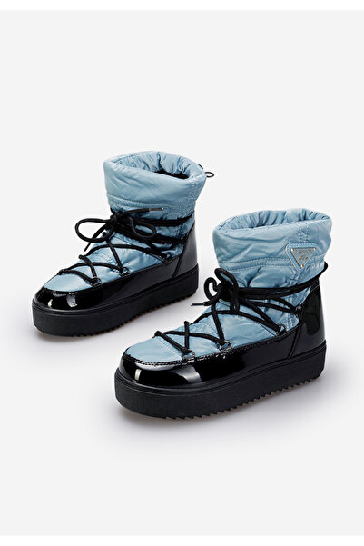 B T Shoes Γυναικείες Μπότες Χιονιού Andaraia μπλε