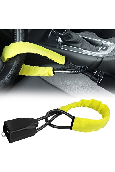 Choice1 Yellow Car Steering Wheel Lk Reinforced Cable Lk in Red Blue Yellow B...