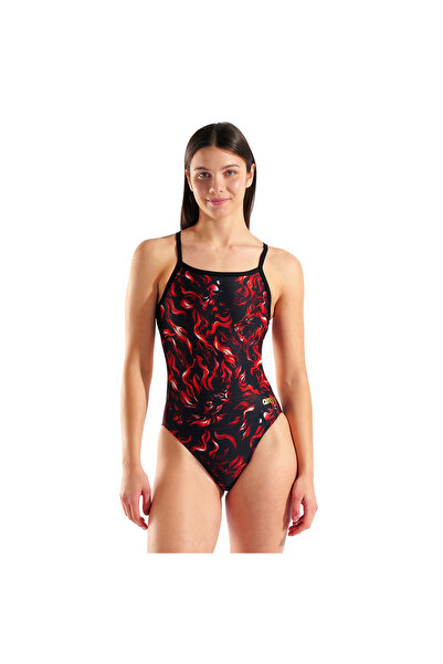 ARENA Graphic Indomitus Kadın Siyah Yüzücü Mayosu 010656550